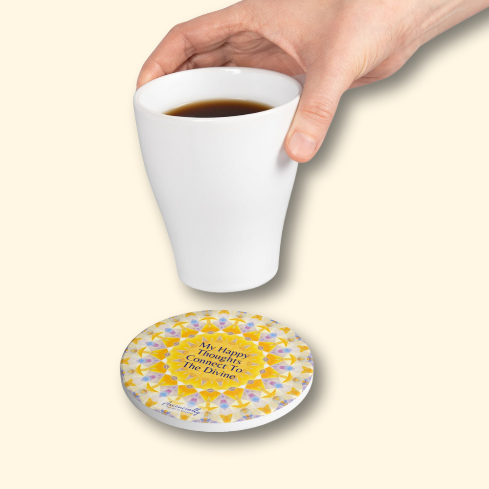 Ceramic Coaster, Happy Thoughts