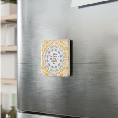 Porcelain Magnet, Square, Love & Surprise