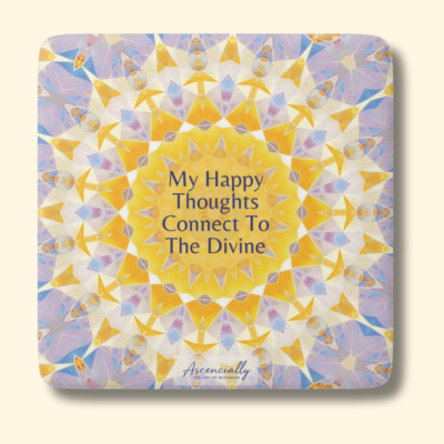 Porcelain Magnet, Square, Happy Thoughts