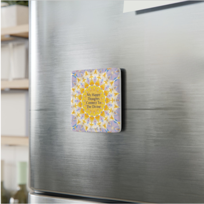 Porcelain Magnet, Square, Happy Thoughts