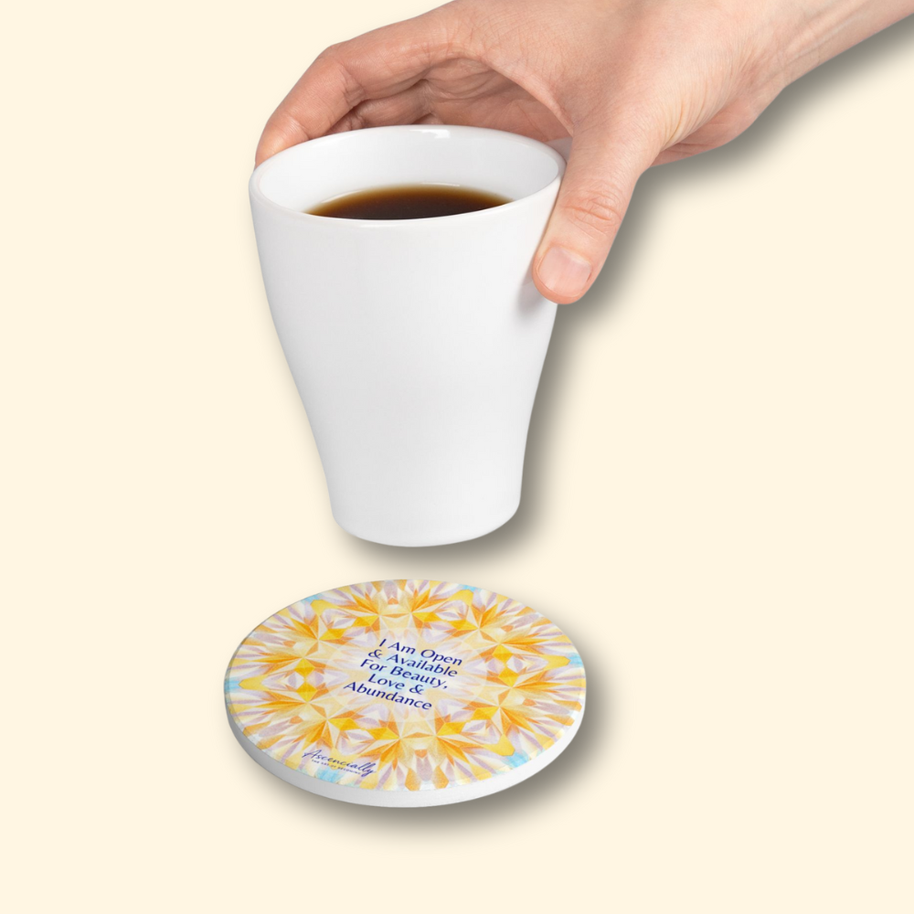 Ceramic Coaster, Beauty, Love & Abundance