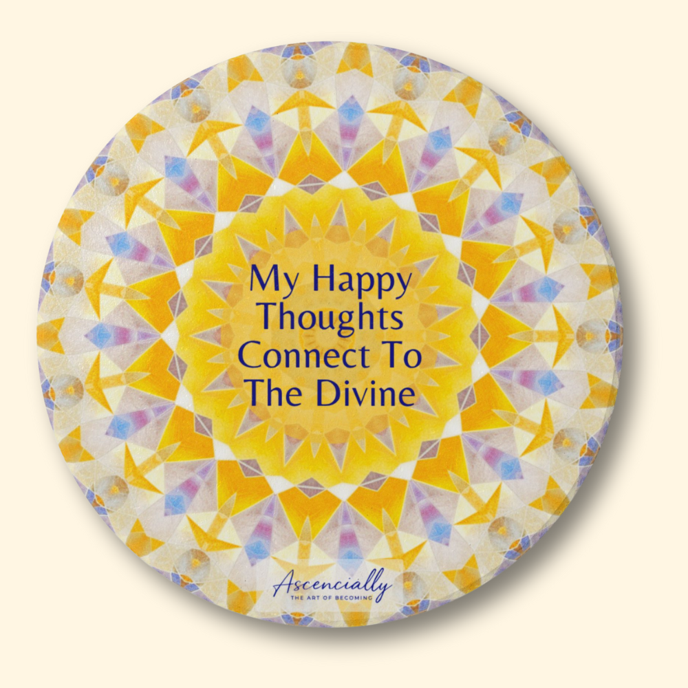 Ceramic Coaster, Happy Thoughts